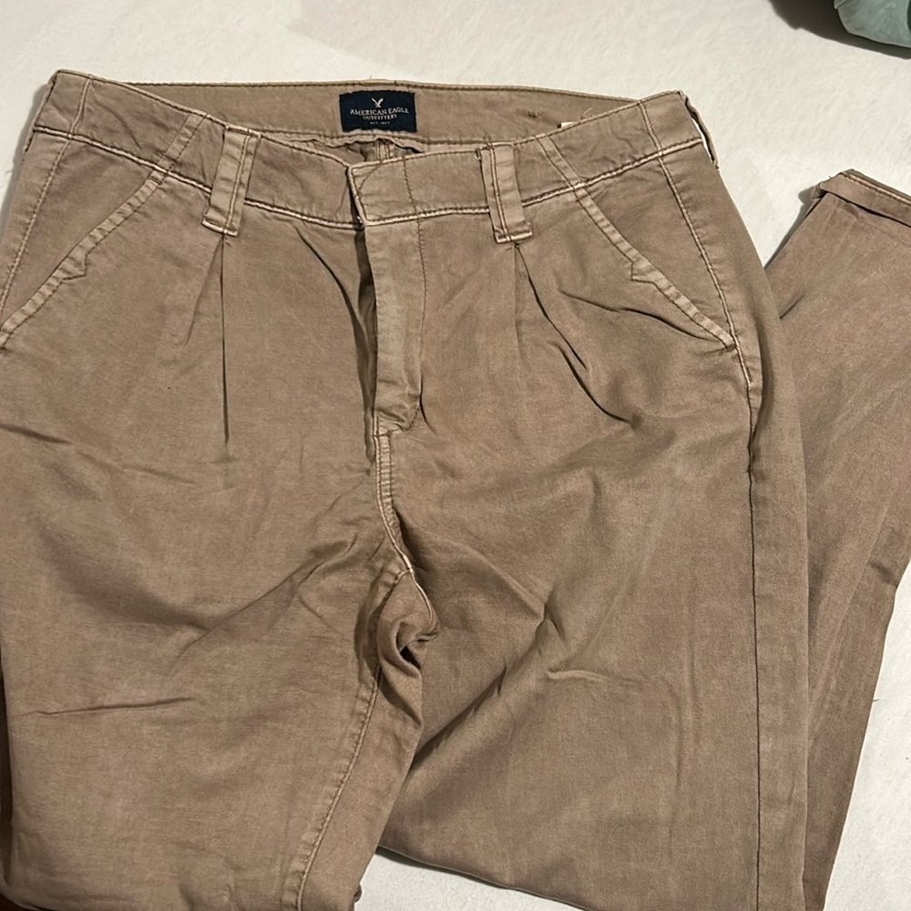 Khaki straight leg trousers American eagle - 8